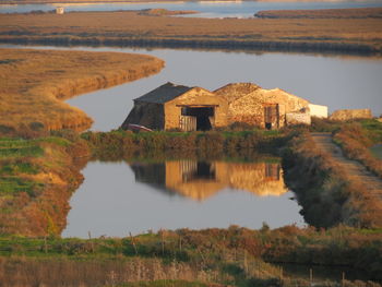 Scenic view of calm lake