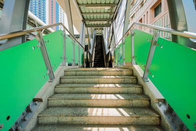 Low angle view of staircase in building