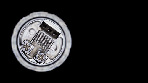 High angle view of electric lamp against black background