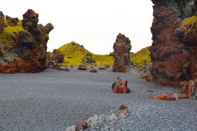 Rock formations on landscape