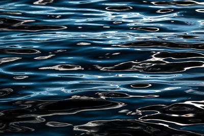 Full frame of water drops on blue background