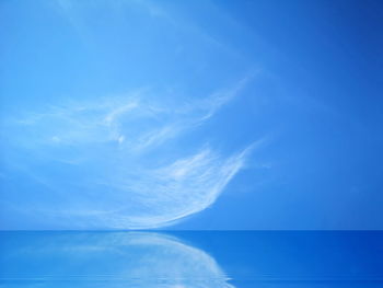 Scenic view of sea against blue sky