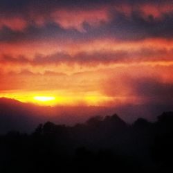 Scenic view of dramatic sky during sunset