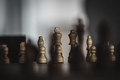 Close-up of chess pieces