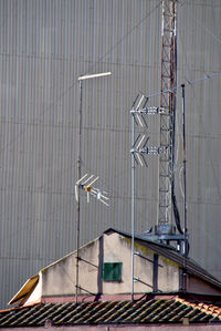 High angle view of building seen through window