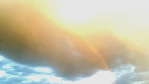 Low angle view of cloudy sky at sunset