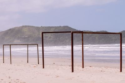 Scenic view of beach against sky