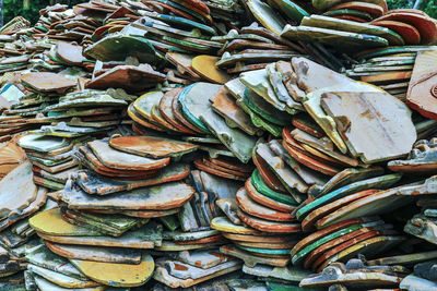 Full frame shot of onions for sale at market stall