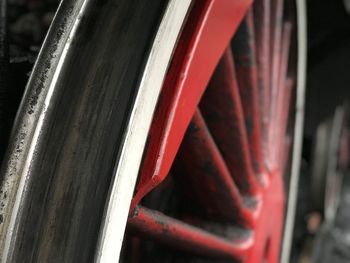 Close-up of red vintage car