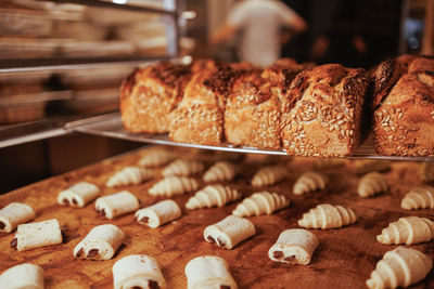 Organic bakery - details of baking bread