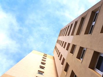 Low angle view of modern building against sky