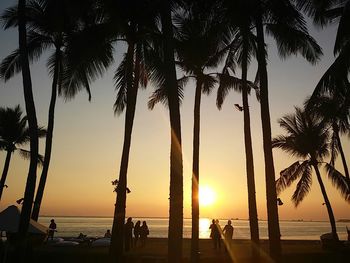 Scenic view of sunset over sea