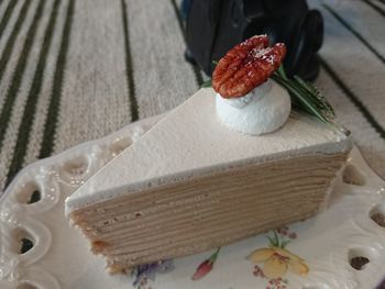 High angle view of cake