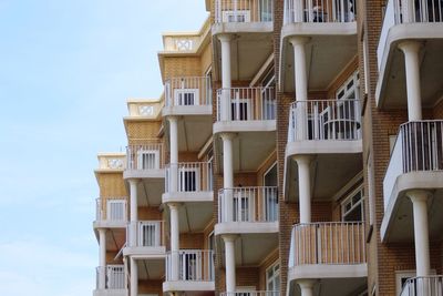 Low angle view of residential building against sky