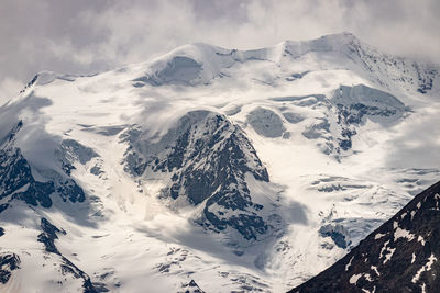 Scenic view of snow covered mountain against sky