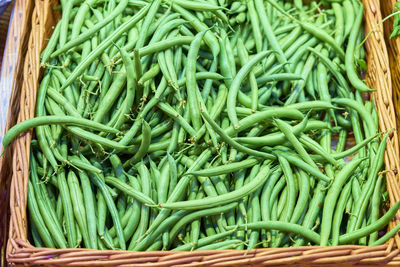 High angle view of vegetables for sale at market stall