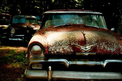 Old car on street