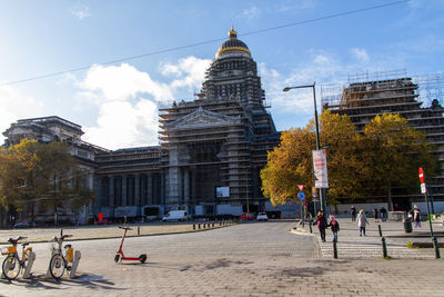 Group of people in front of building