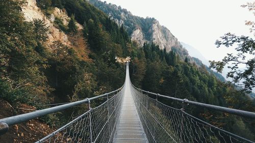 Footbridge on mountain