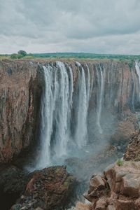 Scenic view of waterfall