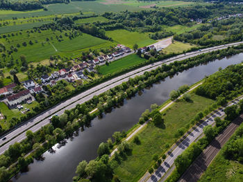 High angle view of agricultural field