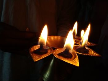 Close-up of burning candle