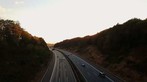 View of highway against clear sky
