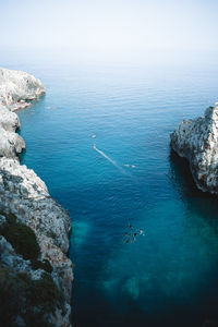 High angle view of sea against sky