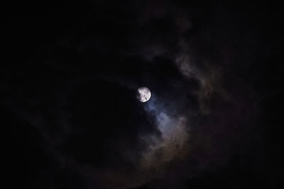 Low angle view of moon in sky