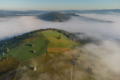 Aerial view of landscape against sky