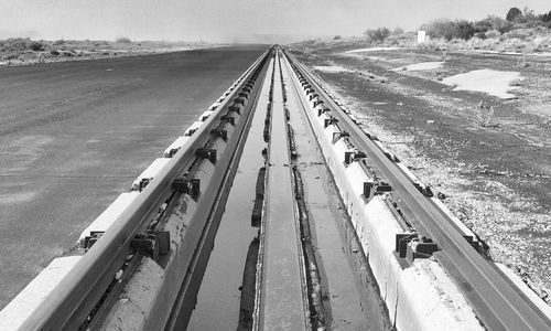 Railroad track at desert