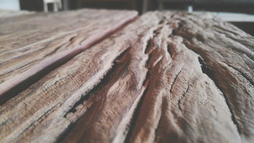 Close-up of wood on table