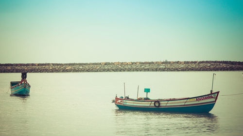 Boats in sea