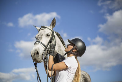 Low angle view of horse