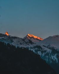 The last kiss of the sun on the beautiful pulga peak from the tosh valley. 
