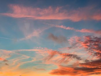 Low angle view of dramatic sky during sunset