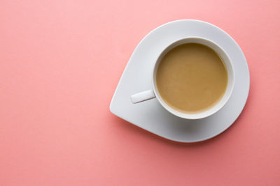 Directly above shot of coffee cup on table
