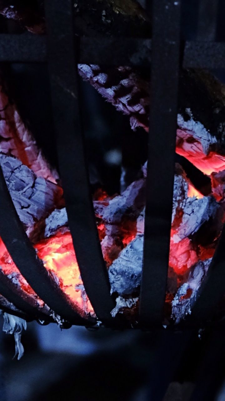 coal, burning, flame, heat - temperature, no people, red, outdoors, winter, ash, day, close-up