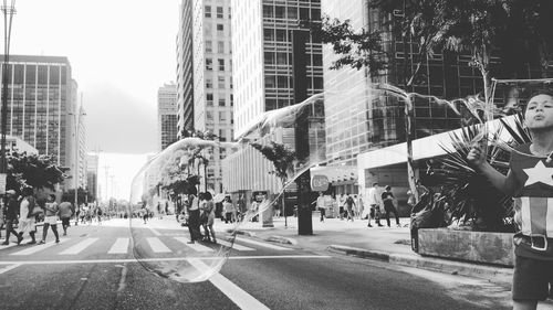 City street with buildings in background