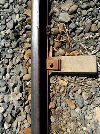 Close-up of padlock on metal