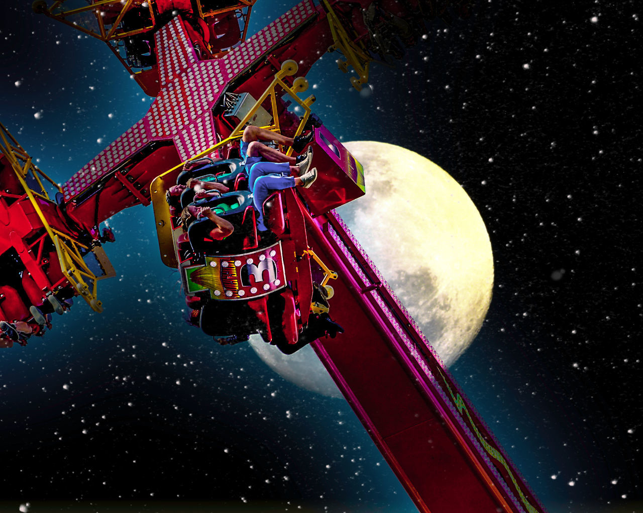 Tilburg Netherland Kermis Night Space Sky Red No People Star - Space Nature Astronomy Outdoors Moon Motion Arts Culture And Entertainment Transportation Celebration Space Exploration Gift Star Music