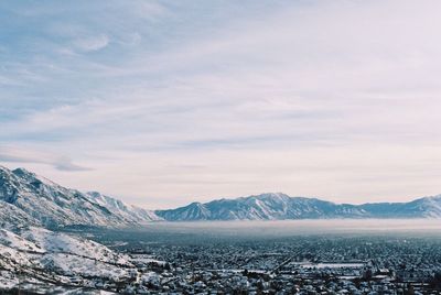 Scenic view of mountains against sky