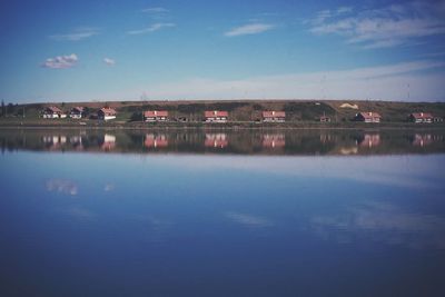 Reflection of built structures in water