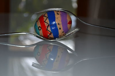 Close-up of drinking glass on table