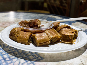 Close-up of food in plate