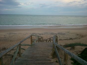 Wooden pier on sea