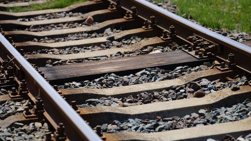 High angle view of railroad tracks