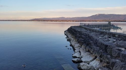 Groyne on lake geneva