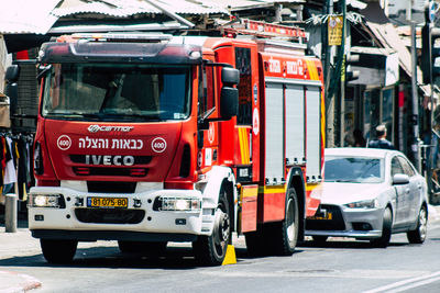 Vehicles on road in city