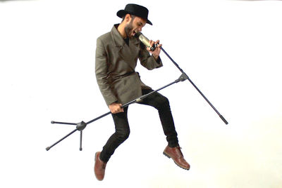 Man with umbrella